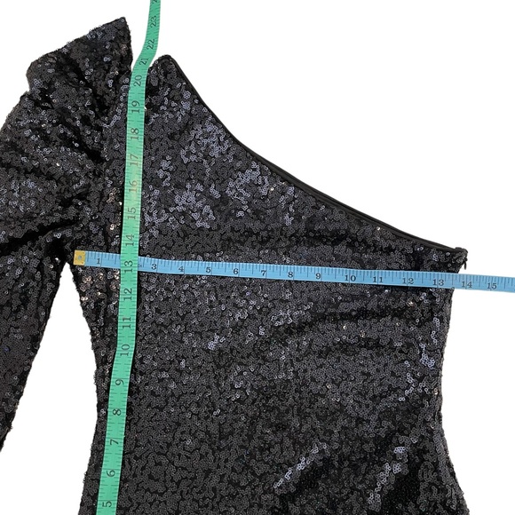 Lovers and Friends Revolve Shaline Black Top Sequin Embellished One Shoulder XS - Picture 8 of 11